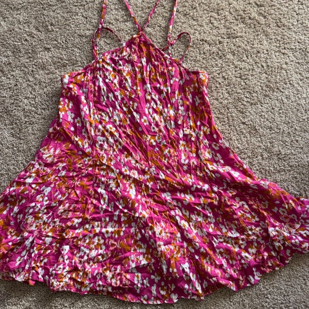 Anthropologie Pink and White Dress